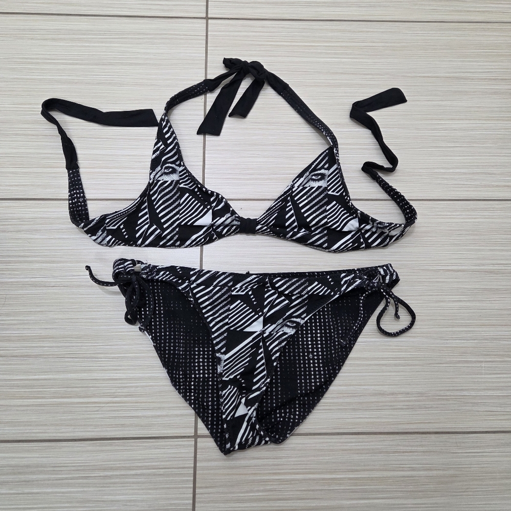 Volcom Black and White Bikini Set
